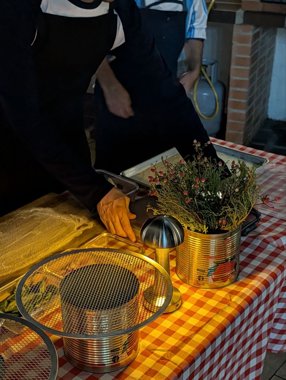 Montaje de catering Carnada con horno de ladrillo